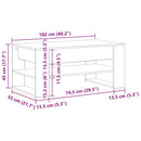 Sofabord Artisan Egetræ 102 x 55 x 45 cm Konstrueret træ