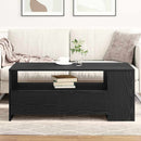 Sofabord med skuffe Sort eg 102 x 55 x 43,5 cm Konstrueret træ