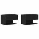 Natskab 2 pcs Sort eg 46 x 30 x 30 cm Konstrueret træ