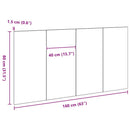 Senge Hovedgærde Sort eg 160 x 1.5 x 80.5 cm Konstrueret træ