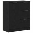 Sideboard med skuffe Sort eg 60 x 30 x 70 cm Konstrueret træ