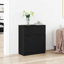 Sideboard med skuffe Sort eg 60 x 30 x 70 cm Konstrueret træ