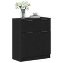 Sideboard med skuffe Sort eg 60 x 30 x 70 cm Konstrueret træ