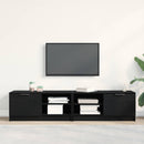 TV-skab 2 pcs Sort eg 80 x 35 x 36,5 cm Konstrueret træ