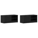 TV-skab 2 pcs Sort eg 80 x 35 x 36,5 cm Konstrueret træ