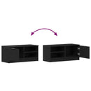 TV-skab 2 pcs Sort eg 80 x 35 x 36,5 cm Konstrueret træ