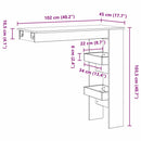 Væg barbord Sort eg 102 x 45 x 103,5 cm Konstrueret træ