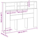 Hovedgærde Skab Sort eg 140 x 19 x 103,5 cm Konstrueret træ