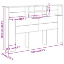 Hovedgærde Skab Sort eg 160 x 19 x 103,5 cm Konstrueret træ