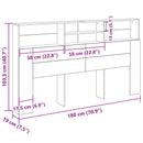 Hovedgærde Skab Sort eg 180 x 19 x 103,5 cm Konstrueret træ