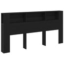 Hovedgærde Skab Sort eg 200 x 18,5 x 102,5 cm Konstrueret træ