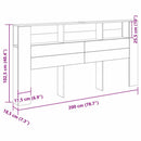 Hovedgærde Skab Sort eg 200 x 18,5 x 102,5 cm Konstrueret træ