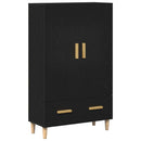 Highboard med skuffe Sort eg 70 x 31 x 115 cm Konstrueret træ