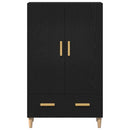 Highboard med skuffe Sort eg 70 x 31 x 115 cm Konstrueret træ