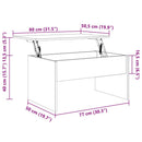 Sofabord Sort eg 80 x 50,5 x 41,5 cm Konstrueret træ