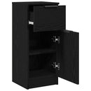 Sideboard med skuffe Sort eg 30 x 30 x 70 cm Konstrueret træ