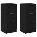 Sideboard 2 pcs Sort eg 30 x 30 x 70 cm Konstrueret træ