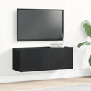 TV-skab 2 pcs Sort eg 80 x 30 x 30 cm Konstrueret træ