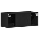 TV-skab 2 pcs Sort eg 80 x 30 x 30 cm Konstrueret træ