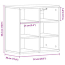 Sko skab med hylde Sort eg 52 x 30 x 50,5 cm Konstrueret træ