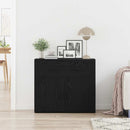 Sideboard med skuffe Sort eg 80 x 33 x 70 cm Konstrueret træ