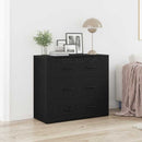 Sideboard med skuffe Sort eg 80 x 33 x 70 cm Konstrueret træ