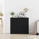 Sideboard med skuffe Sort eg 80 x 33 x 70 cm Konstrueret træ