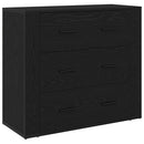 Sideboard med skuffe Sort eg 80 x 33 x 70 cm Konstrueret træ