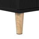 Badeværelsesskab Sort eg 30 x 30 x 100 cm Konstrueret træ