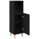 Badeværelsesskab Sort eg 30 x 30 x 100 cm Konstrueret træ