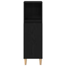 Badeværelsesskab Sort eg 30 x 30 x 100 cm Konstrueret træ