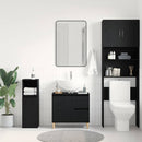 Badeværelsesskab Sort eg 65 x 33 x 60 cm Konstrueret træ