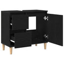Badeværelsesskab Sort eg 65 x 33 x 60 cm Konstrueret træ