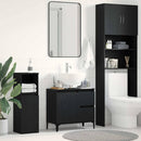 Badeværelsesskab Sort eg 65 x 33 x 60 cm Konstrueret træ