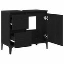 Badeværelsesskab Sort eg 65 x 33 x 60 cm Konstrueret træ