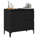 Badeværelsesskab Sort eg 65 x 33 x 60 cm Konstrueret træ