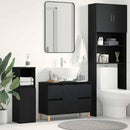 Badeværelsesskabsunder Sort eg 80 x 33 x 60 cm Konstrueret træ