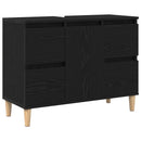 Badeværelsesskabsunder Sort eg 80 x 33 x 60 cm Konstrueret træ