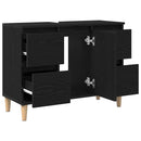Badeværelsesskabsunder Sort eg 80 x 33 x 60 cm Konstrueret træ