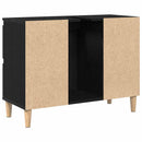 Badeværelsesskabsunder Sort eg 80 x 33 x 60 cm Konstrueret træ