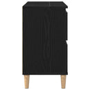 Badeværelsesskabsunder Sort eg 80 x 33 x 60 cm Konstrueret træ