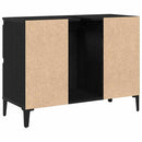 Badeværelsesskabsunder Sort eg 80 x 33 x 60 cm Konstrueret træ