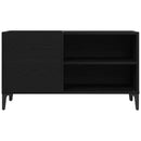 Pladeskab med hylde Sort eg 84,5 x 38 x 48 cm Konstrueret træ