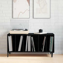 Pladeskab med hylde Sort eg 100 x 38 x 48 cm Konstrueret træ