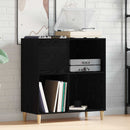Pladeskab med hylde Sort eg 84,5 x 38 x 89 cm Konstrueret træ