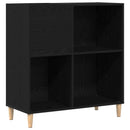 Pladeskab med hylde Sort eg 84,5 x 38 x 89 cm Konstrueret træ