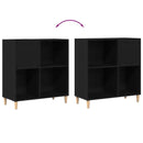 Pladeskab med hylde Sort eg 84,5 x 38 x 89 cm Konstrueret træ