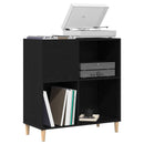 Pladeskab med hylde Sort eg 84,5 x 38 x 89 cm Konstrueret træ