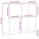 Pladeskab med hylde Sort eg 84,5 x 38 x 89 cm Konstrueret træ