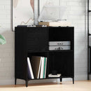 Pladeskab med hylde Sort eg 84,5 x 38 x 89 cm Konstrueret træ